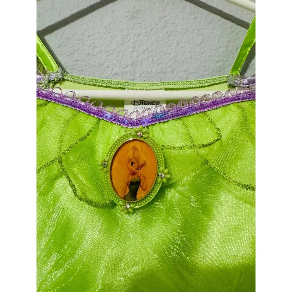 DisneyTinker Bell Costume Dress Girls 5/6 Green‎ Purple Fairy Halloween Birthday